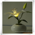 Petites fleurs artificielles LED Lily avec pot en céramique pour la promotion